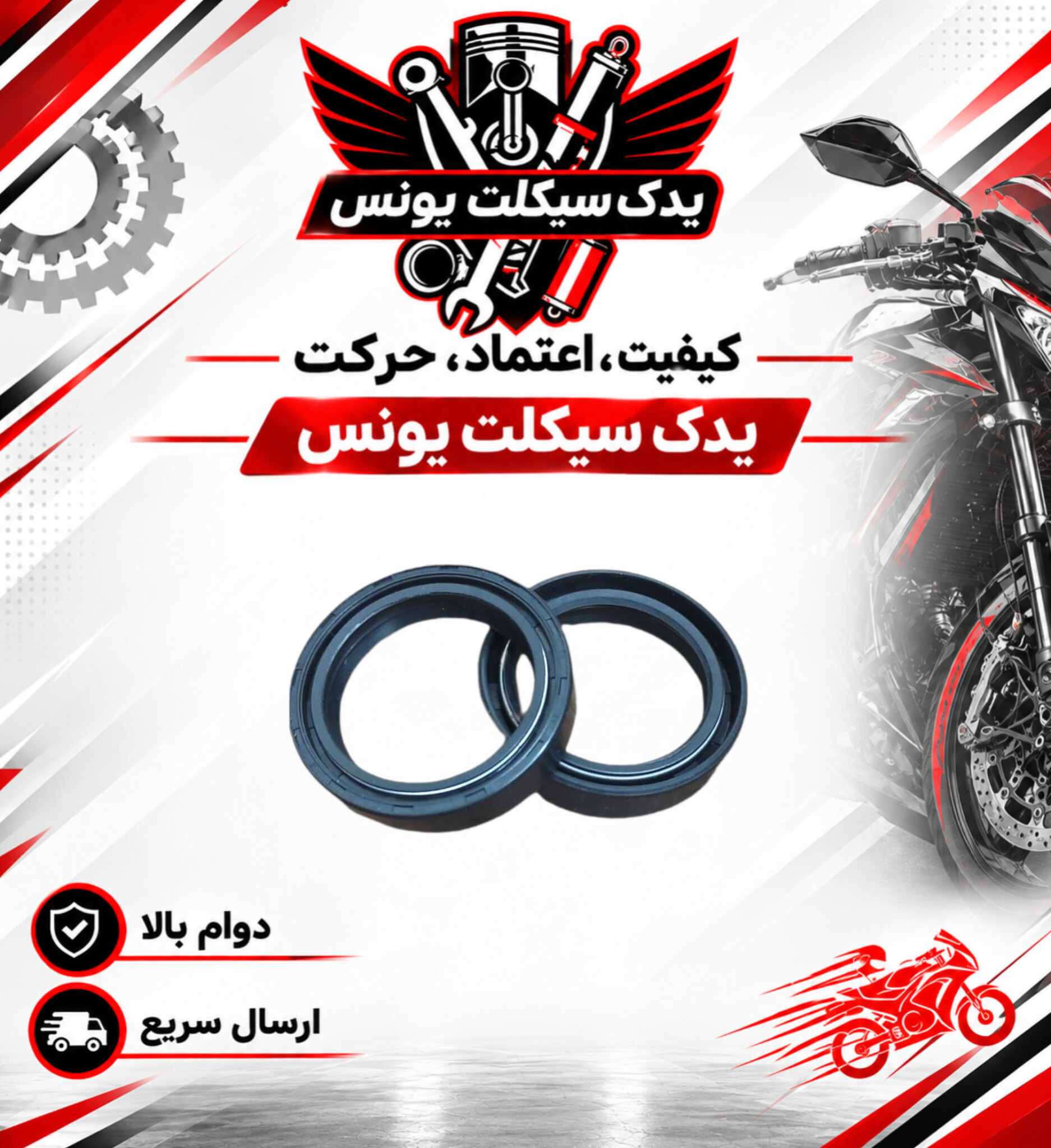 کاسه نمد کمک جلو بنلی 250 (اصلی) دانه ای