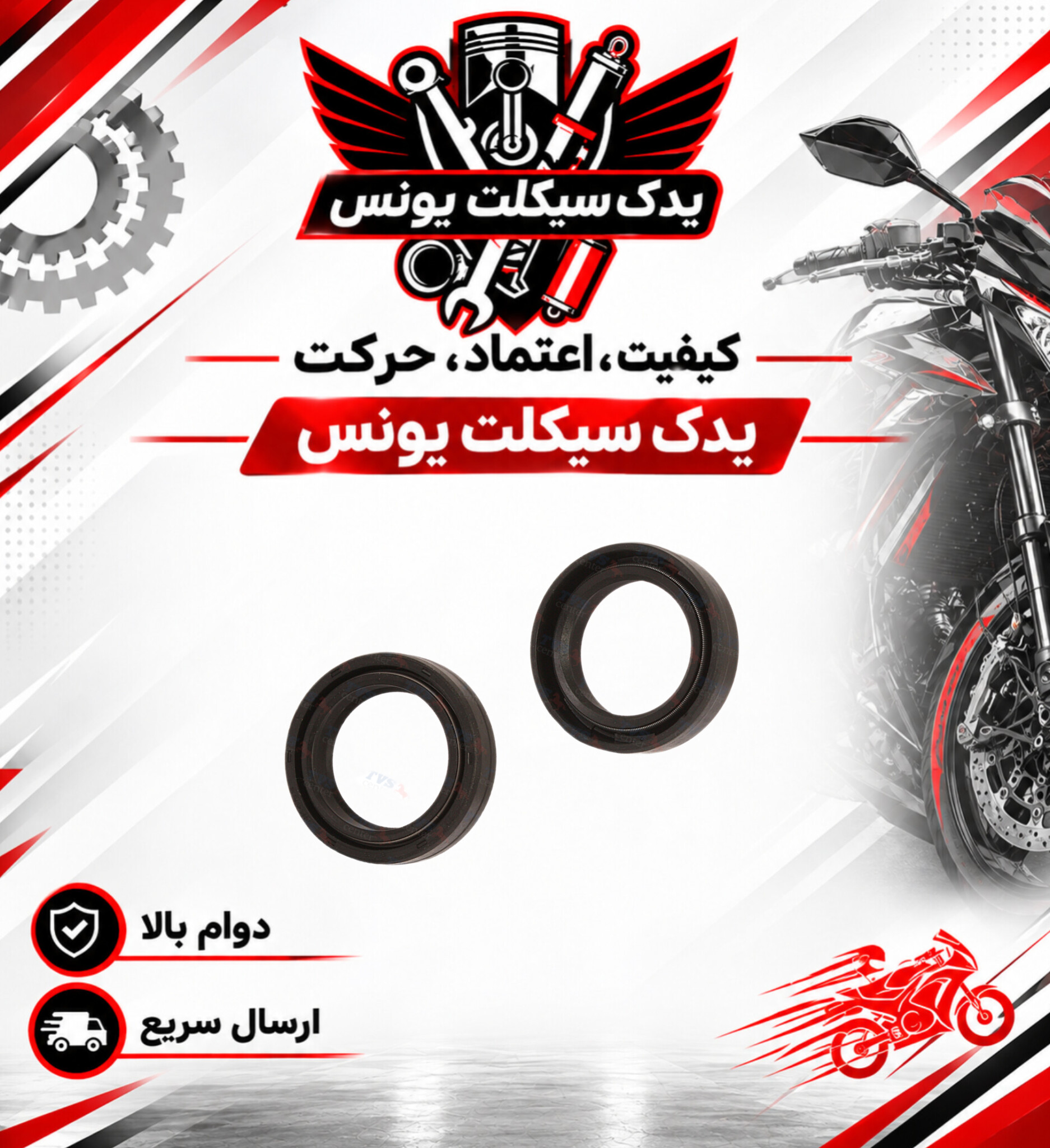 کاسه نمد کمک جلو موتور تی وی اس راکز (دانه ای)