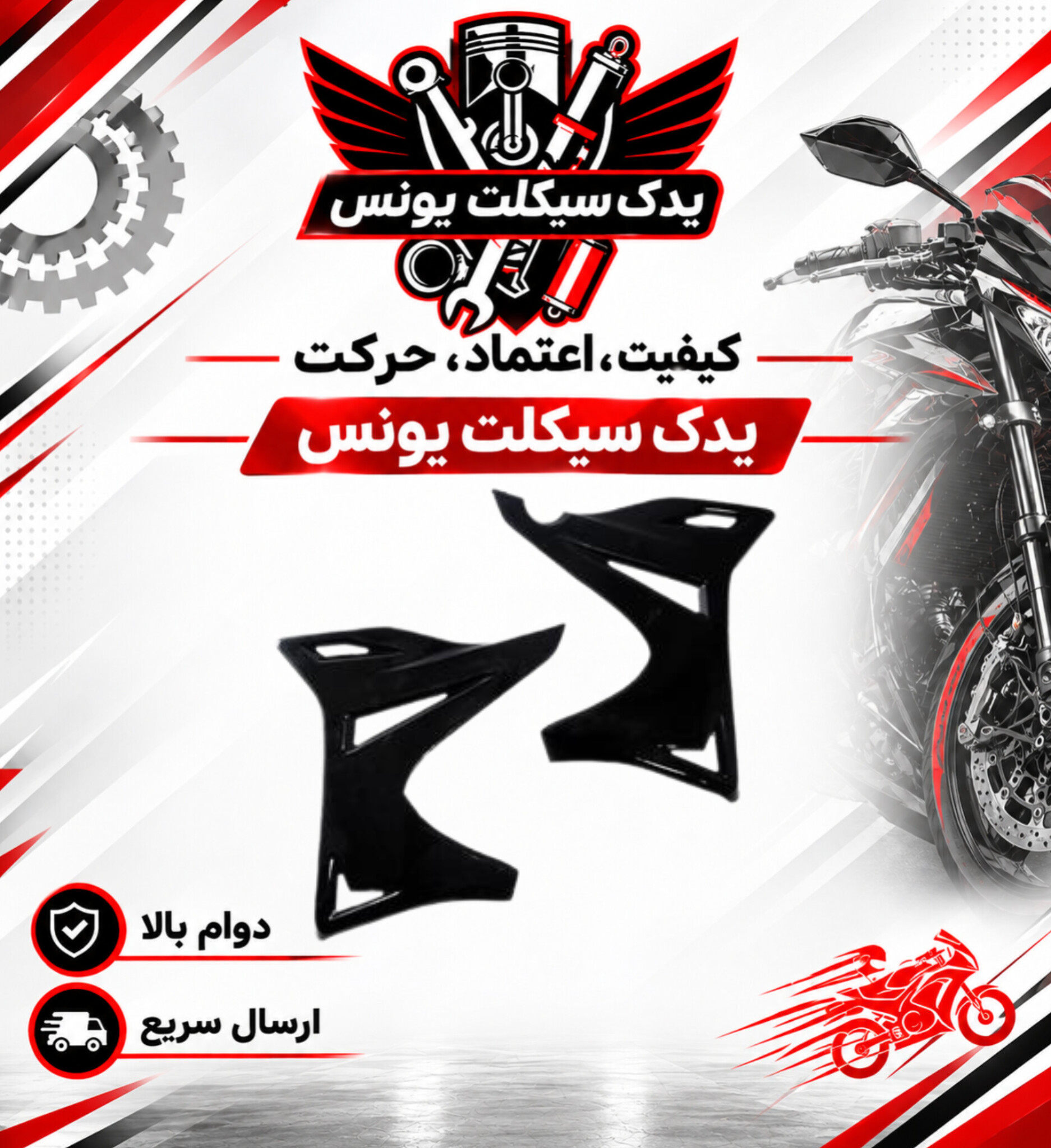 قاب (فلاپ) بغل باک تریل روان Rav 200 - جفت رنگ مشکی